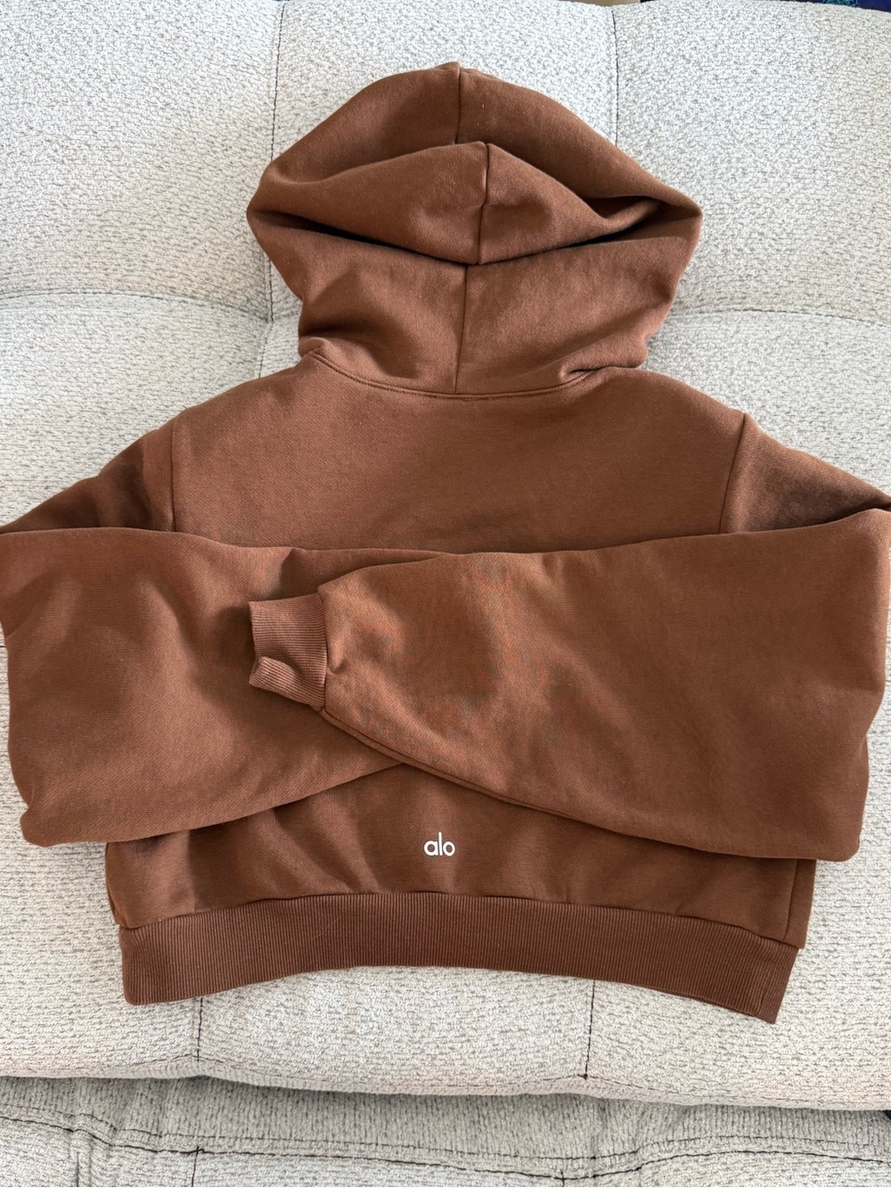 Alo Yoga Cropped Headliner Shoulder Pad Hoodie
